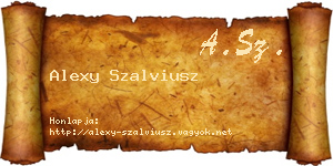Alexy Szalviusz névjegykártya